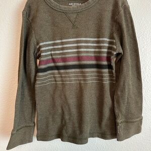 Arizona Jean Company Olive Long Sleeve Tee with Stripes